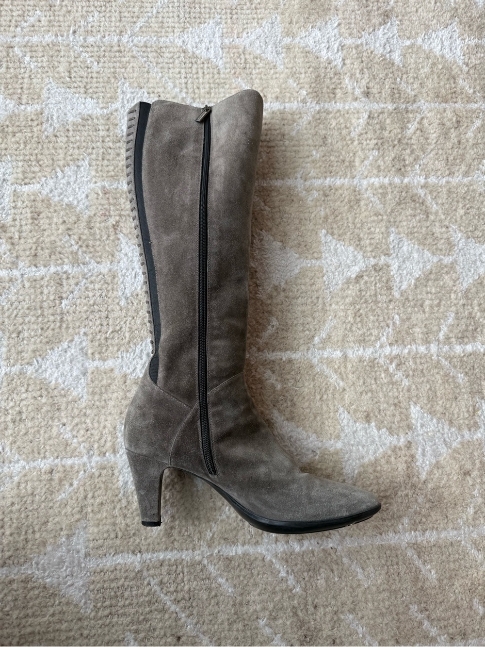 Aquatalia Gray Suede Over-the-Knee Heel Boot